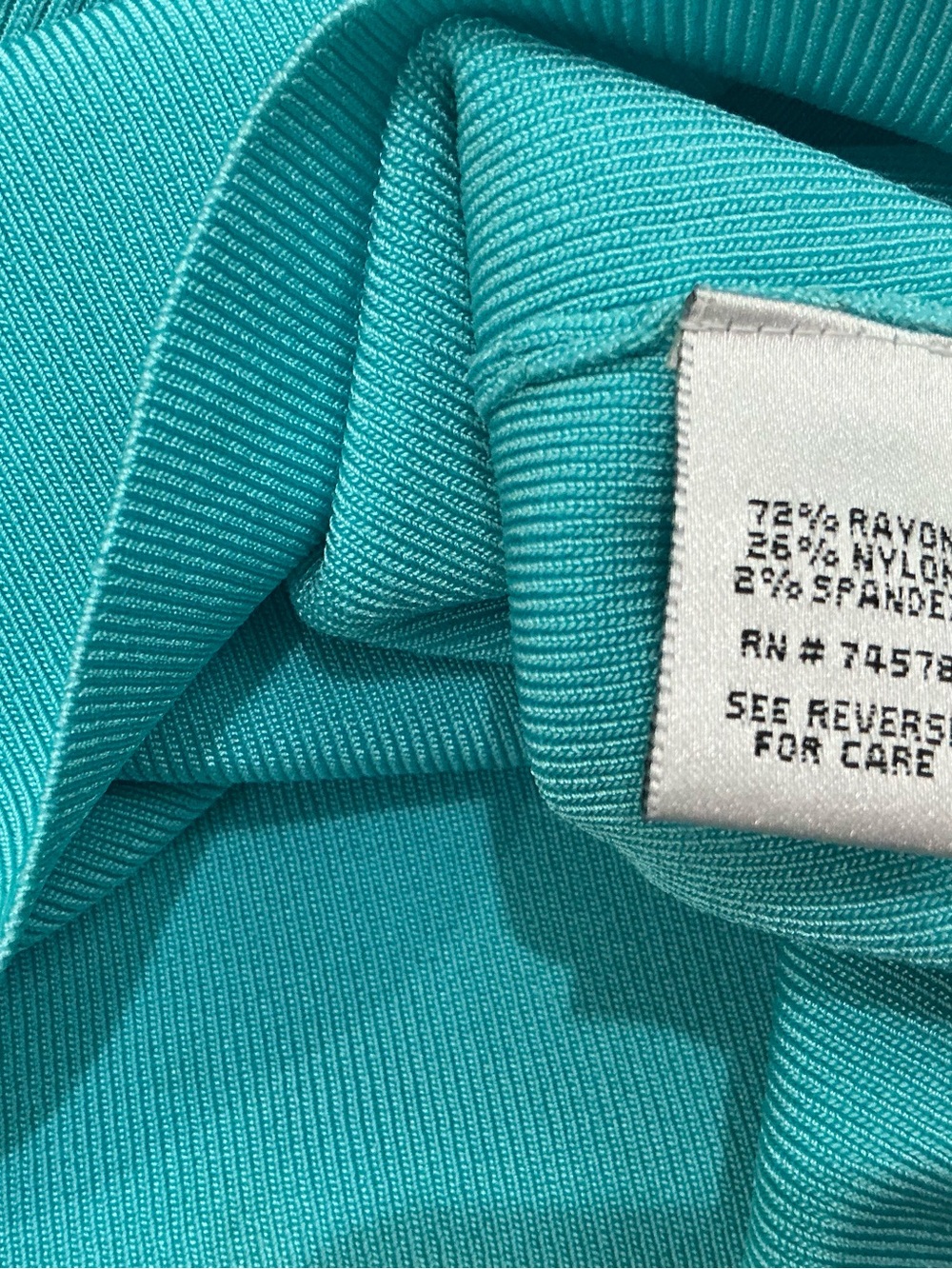 Cache women’s large turquoise sleeveless turtleneck rhinestone evening, Top - Picture 4 of 10
